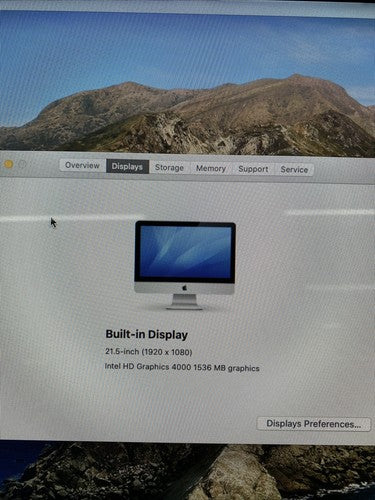 Apple A1418 iMac 21.5" 2012 3.3GHz i3 8GB RAM 500GB HDD macOS 10.15