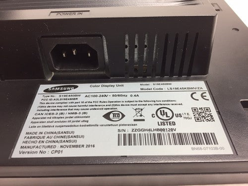 Samsung 19" SE450 Series LED Monitor S19E450BW 1440 x 900 pixels C Grade