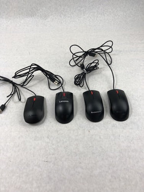 Assorted Lenovo Wired USB Mice - 2 45J4889 - 1 0PH133 - 1 03X6861 (Lot of 4)