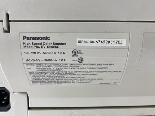 Panasonic KV-S2026C High Speed Color Document Scanner - Parts or Repair