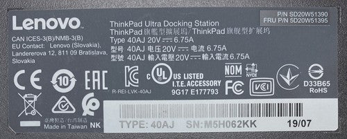 Lenovo 40AJ0135US ThinkPad 135w Ultra Docking Station + AC Adapter
