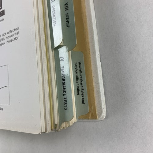 Hewlett Packard 8558B Spectrum Analyzer Operating and Service Manual 08558-90061