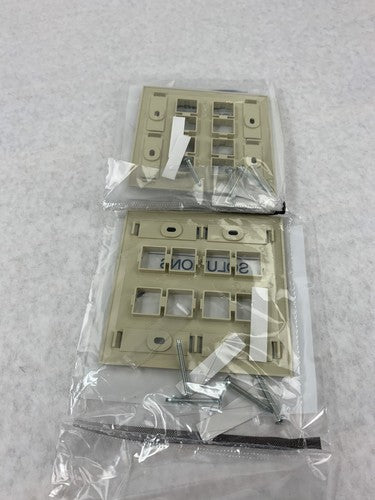 Lot( 2 ) Systimax 108685017 L Type M28L-246 8-Port Flush Mounted Faceplate Ivory