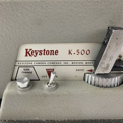 Keystone K-500 Deluxe Automatic Slide Projector Tested W/ Bulb and Cover