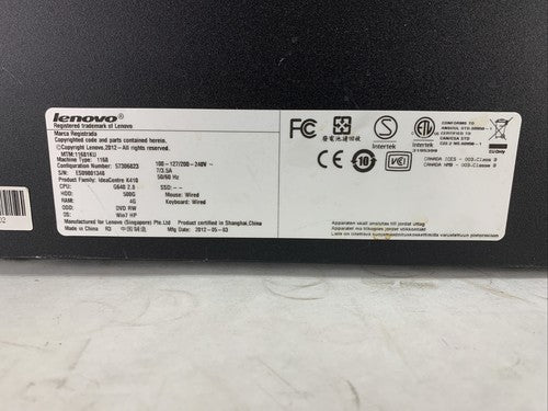 Lenovo IdeaCentre K410 MT Intel Pentium G640 2.8GHz 4GB RAM No HDD No OS