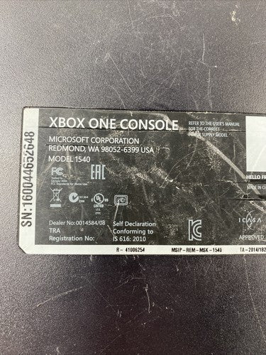 Xbox One 1540 500GB HDD Black Video Game Console 90325 BROKE SYNC Button