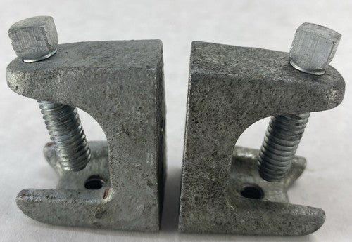 Steel Beam Clamps 0.75 inch U Trough with 3/8" Mount Hole (Lot of 2)