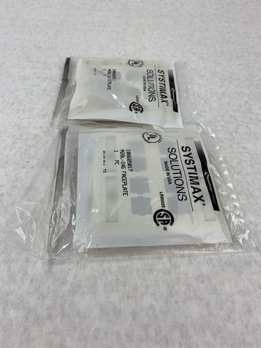 Lot( 2 ) Systimax 108685017 L Type M28L-246 8-Port Flush Mounted Faceplate Ivory