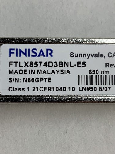 Finisar FTLX8574D3BNL-E5 10GBASE-SR LC 850 NM 1310ft SFP+ Box Opened