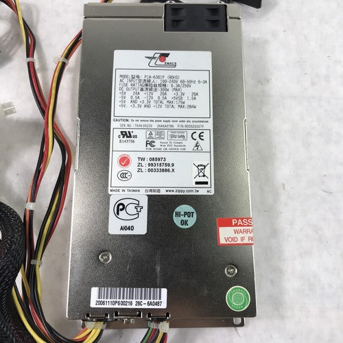 EMACS P1A-6301P 240V 60Hz 6A 284W Server Power Supply