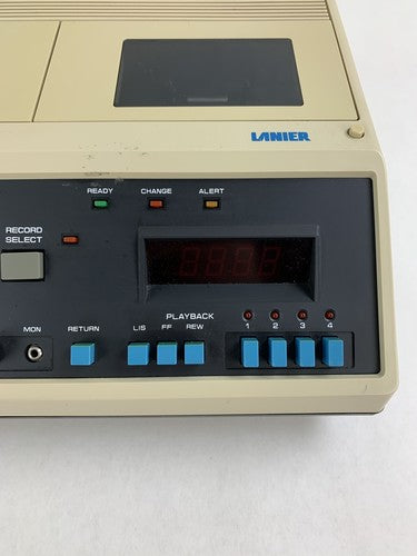 Lanier LCR-4D Dual Record Cassette Transcriber Hard Case w/ 4x Mics + Cords