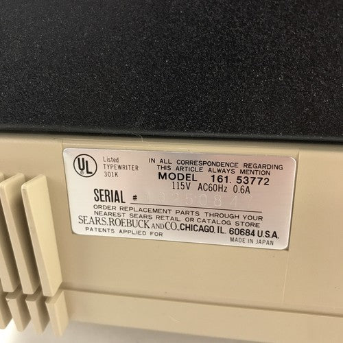 Sears Roebuck & Co Electric Typewriter Model 161 53772 Commuter