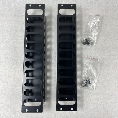 Lot of 2 Unbranded 19" Mountable Sturdy Steel Cable Manager w/ Screws