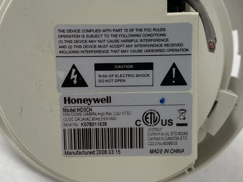 Lot of 3 Honeywell HD3CH Security Digital Camera Untested For Parts or Repair