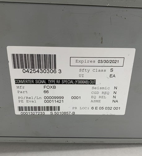 FoxBoro M/66R Resistance Converter NTR-240