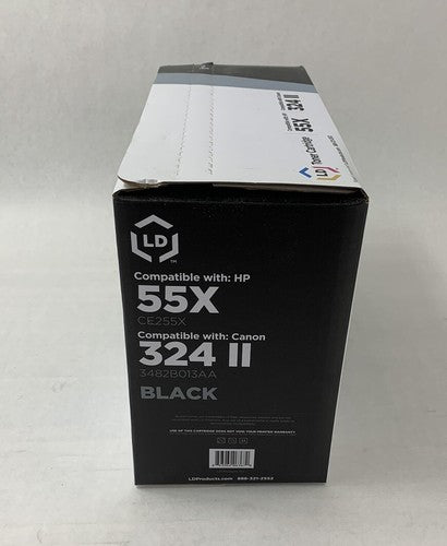 LD Toner Cartridge High Yield Black Compatible with HP 55X and Canon 324 II