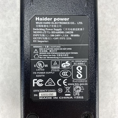 Haider Power Wuxi Hard Electronics HDA60D01-240250 60W Power Supply - Lot of 4