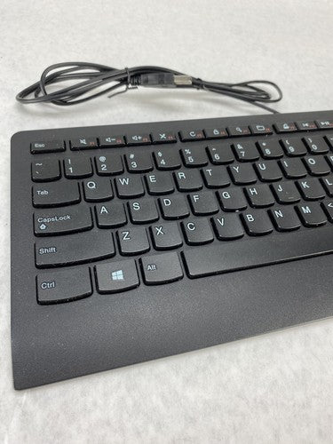 Lot of 5 Lenovo KU-0989 Slim Wired USB Computer Keyboard 54Y9489 Black
