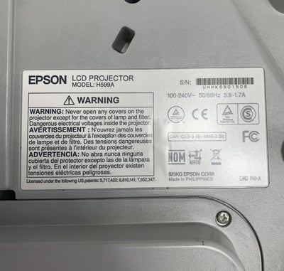 Epson BrightLink 595Wi H599A LCD Projector 14 Lamp Hours - No Remote Loud Fan