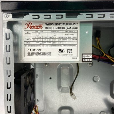 Rosewill R363-M-BK MicroATX Computer Case Rosewill LC-8400BTX 400W PSU