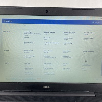 Dell Vostro 3590 15.6" i7-10510U 4.30 GHz 8 GB RAM No SSD No OS No AC