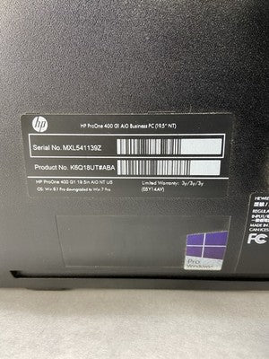 HP ProOne 400 G1 AIO Intel Core i3-4160T 3.1GHz 8GB RAM No HDD No OS