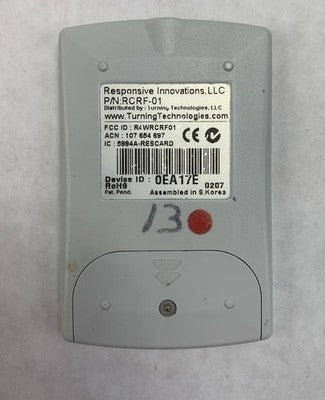 Turning Technologies RCRF-01 Response Card Clicker Remote (Lot of 4)