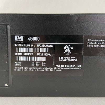HP s5117c SFF Intel Pentium Dual-Core E5300 2.6GHz 4GB RAM No HDD No OS