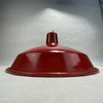 Vintage alminum Red Pendant light 16" Diameter