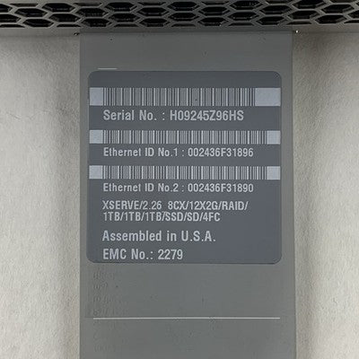 Apple A1279 XServe 2009 Server 2x Xeon E5520 2.26 GHz 24 GB Ram ODD No OS No HDD