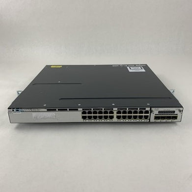 Cisco WS-C3750X-24P-S V02 24 Port PoE Gigabit Switch Tested Reset