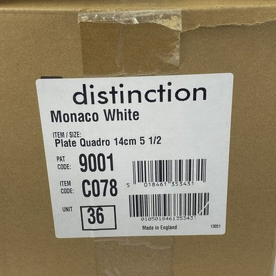 Steelite Distinction C078 Plate Quadro 14cm 5 1/2 Monaco White 36ct. per Case