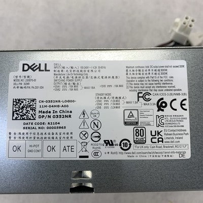 Dell L300EPS-00 80 Plus Platinum 300W Switching Power Supply 352NR -Tested