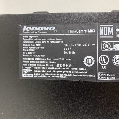 Lenovo ThinkCentre M83 SFF Intel Core i7-4770 3.4GHz 2x4GB RAM No HDD No OS