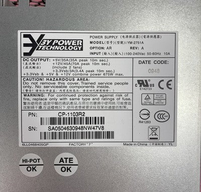 3Y Power Technology YM-2751A 675W Server Power Supply