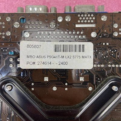 ASUS P5G41T-M Motherboard Intel Core 2 Duo E5400 2.7GHz 2GB RAM w/IO