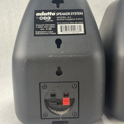 BIC ADATTO A-1, 8 OHM Speaker Pair Tested Broken Plastic on Speaker Input