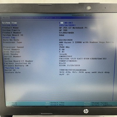 HP 255 G7 15.6" Ryzen 3 2200U 2.50 GHz 8 GB RAM No SSD/OS/AC - Scratched