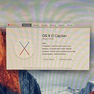 Apple A1225 iMac 24" 2008 3.06GHz Core 2 Duo 4 GB RAM 750GB HDD macOS 10.11.6