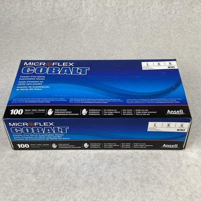 Ansell Cobalt N193 Powder Free Nitrile Examination Gloves Size Large 1000 Count