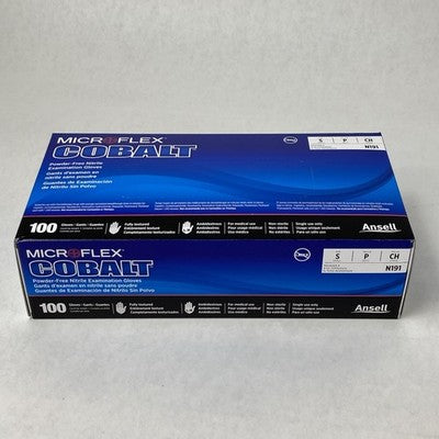 Ansell Cobalt N191 Powder Free Nitrile Examination Gloves Small - 1000 Count