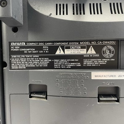AIWA CA-DW420U CD/Cassette Player Boombox Radio