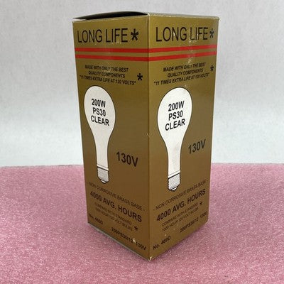 Long Life PS30 200W 130V Clear Light Bulb Lot of 4