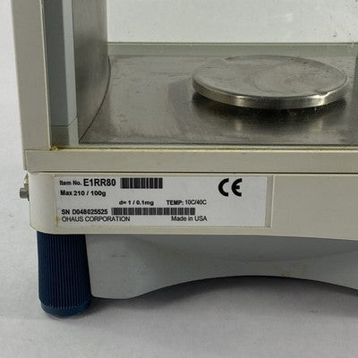 Ohaus E1RR80 Analytical Balance Scale Max 210/100g w/ AC Adapter