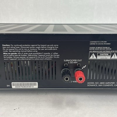 Sonance A800 8-Channel Power Amplifier Fully Tested Parts Or Repair