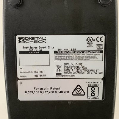 Burroughs SSX1-ELITE Digital Check Smartsource Scanner Loose Door No Ink No PSU