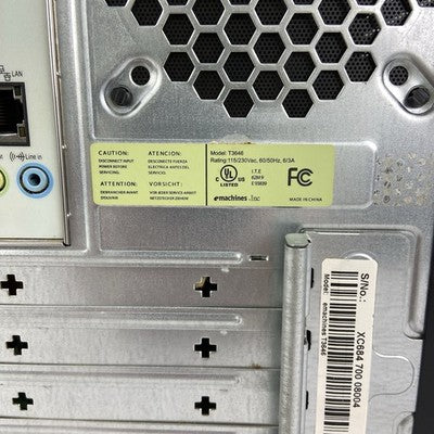 eMachines T3646 MT AMD Sempron LE-1250 2.21GHz 2GB RAM No HDD No OS