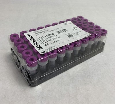 MiniCollect 450532 0.25ml / 0.5ml K2E K2EDTA 50pcs Tubes - Empty