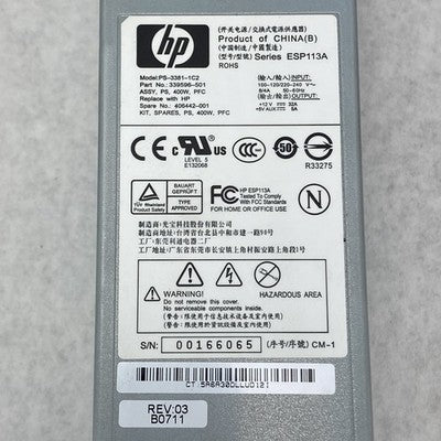 HP PS-3381-1C2 ESP113A Series 400W Proliant DL380 Server Power Supply (Lot of 2)