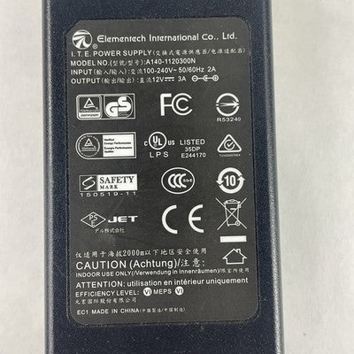 Elementech A140-1120300N ITE 12V 3A Power Adapter No Power Cord Lot of 20